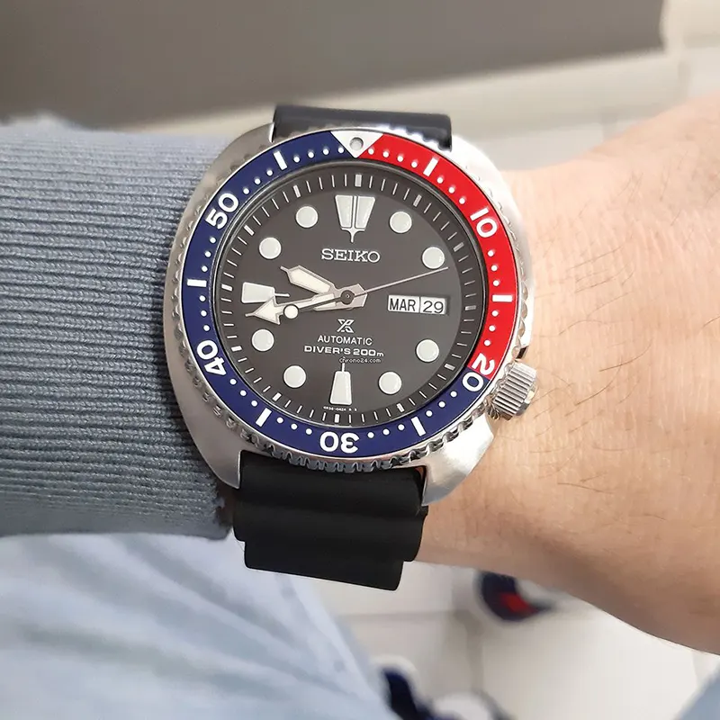 Seiko Prospex Turtle Automatic Pepsi Bezel Men's Watch- SRPE95K1